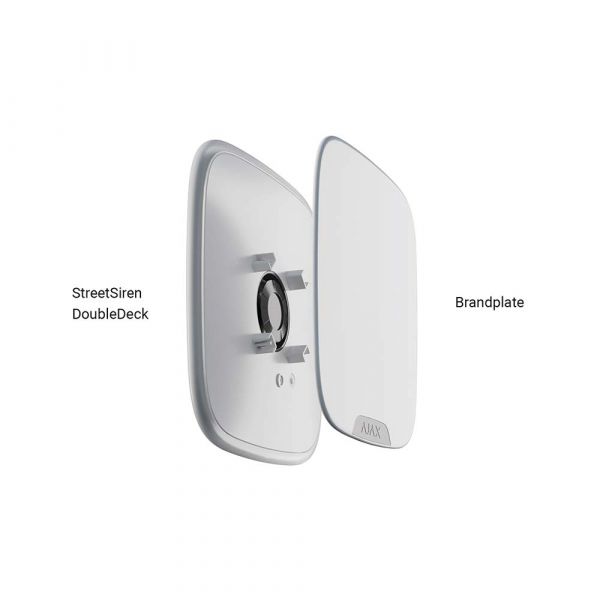 
					Лицьова панель Ajax Brandplate white для брендування вуличної сирени StreetSiren DoubleDeck (10 шт.)