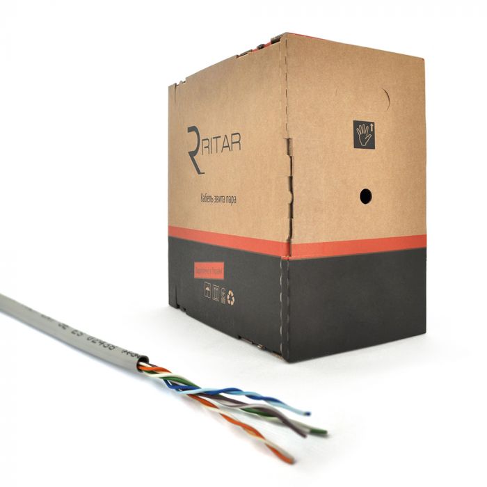 
					Кабель RITAR КПВ-ВП 4*2*0,51  (UTP-cat.5E), CU, оболонка ПВХ, для внутр. робіт, 305м.