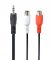 Аудіо-кабель Cablexpert 3.5 мм - 2xRCA (M/F), 0.2 м, чорний (CCA-406)