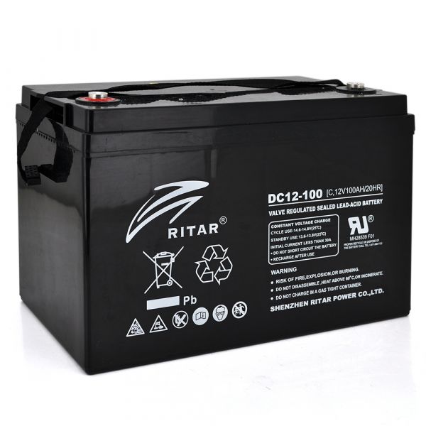 
					Акумуляторна батарея CARBON RITAR DC12-100C, Black Case, 12V 100.0Ah, 2000-5000 циклів, до 15 років термін служби, (328 х 172 х 215 (220)) Q1