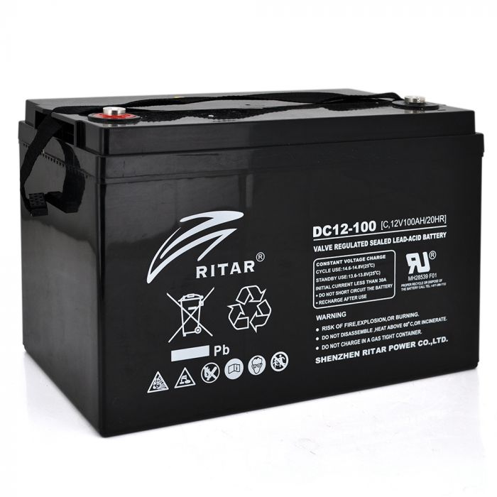 
					Акумуляторна батарея CARBON RITAR DC12-100C, Black Case, 12V 100.0Ah, 2000-5000 циклів, до 15 років термін служби, (328 х 172 х 215 (220)) Q1