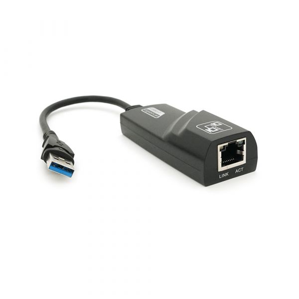 
					Контролер USB 3.0 to Ethernet - Мережевий адаптер 10/100 / 1000Mbps з проводом, Black, Blister Q100