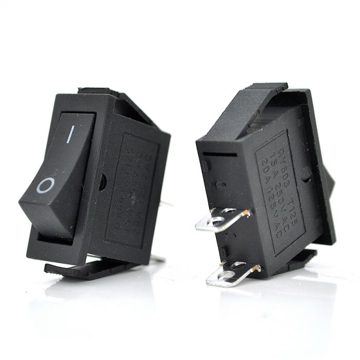 
					Перемикач ON-ON KCD3-102, 250VAC / 16A, 2 контакта, Black,  Q200