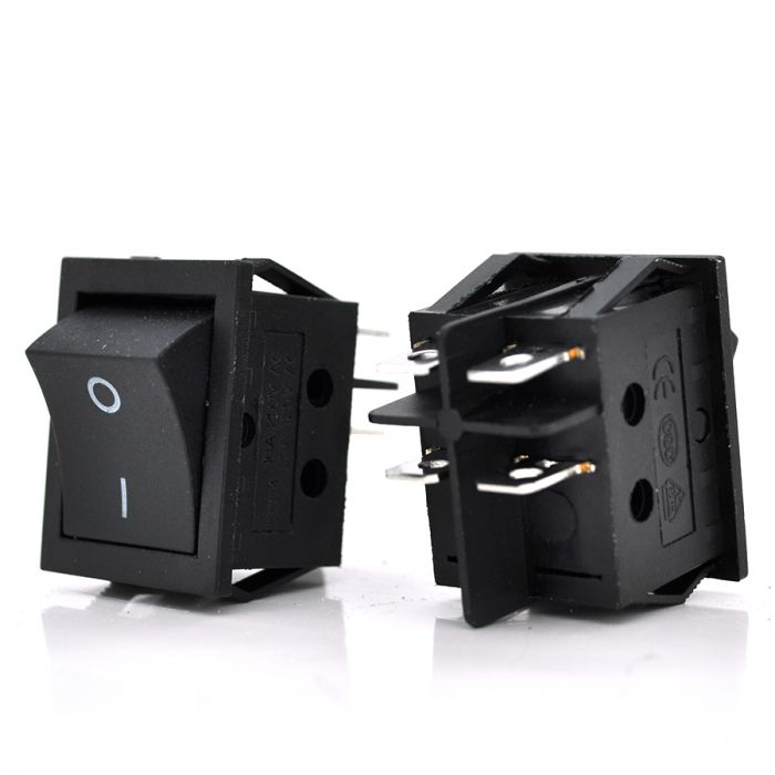 
					Перемикач ON-OFF KCD4-201, 250VAC / 16A, 4 контакта, Black, Q50