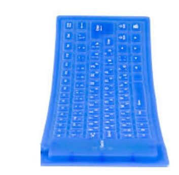 
					Bluetooth клавіатура гумова гнучка 85KB клавіш, USB, (Eng / Pyc), Blue / White, Blister-Box