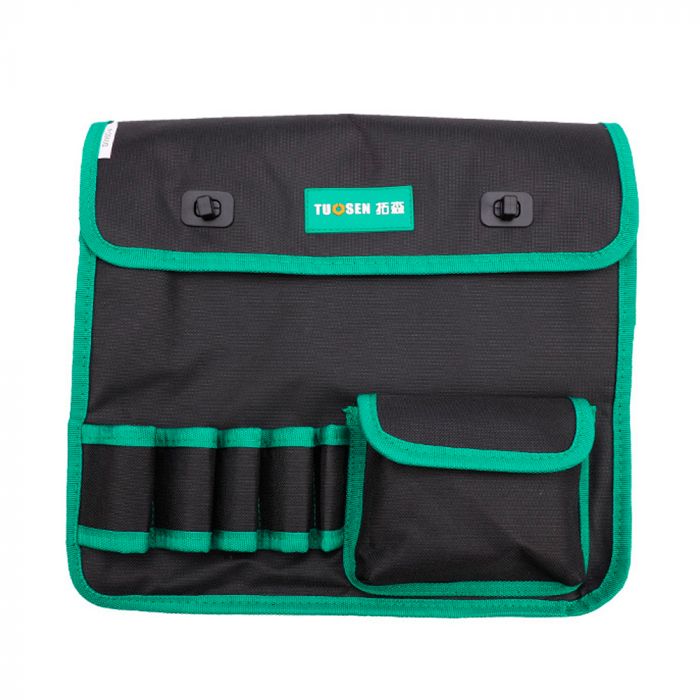 
					Сумка для монтажних інструментів TUOSEN, 5 кишеньок, чорно-зелена, на пояс