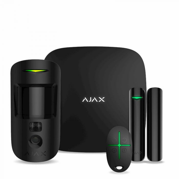 
					Комплект бездротової сигналізації Ajax StarterKit Cam Plus black (Hub 2 Plus / MotionCam / DoorProtect / SpaceControl)