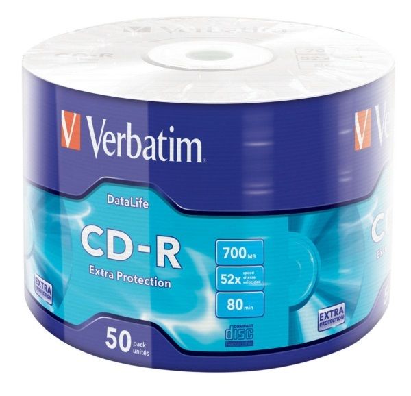 Диск CD-R 700MB  52x   50pcs  Verbatim Extra Protection Spindle