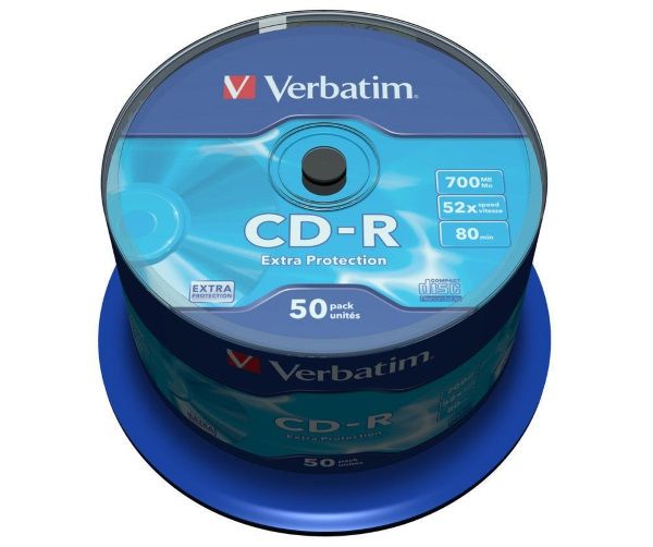 Диск CD-R 700MB  52x   50pcs  Verbatim Extra Protection Cake
