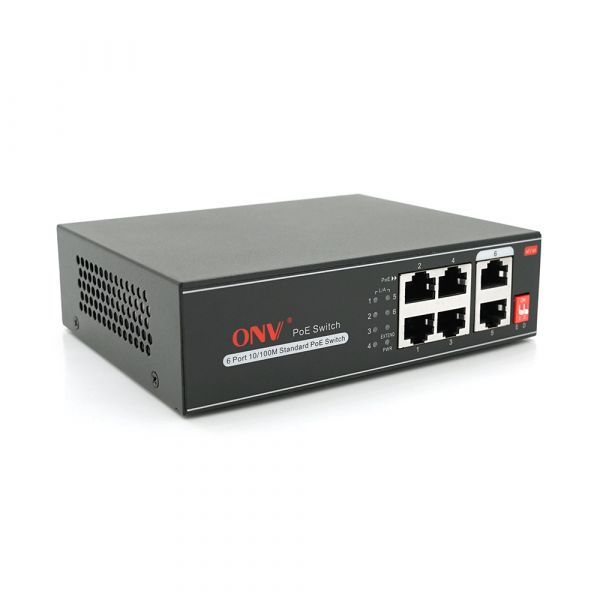 
					4х портовий PoE комутатор з автоперезапуском ONV-H1064PLD, 4хРоЕ 100 Мбіт + 2х100 Мбіт до 250м, IEEE802.3af/at, загальна потужність 65Вт