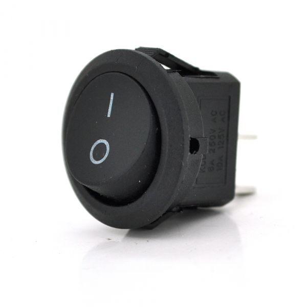 
					Перемикач ON-OFF KCD1-201, 250VAC / 6A, 2 контакта, Black, Q200