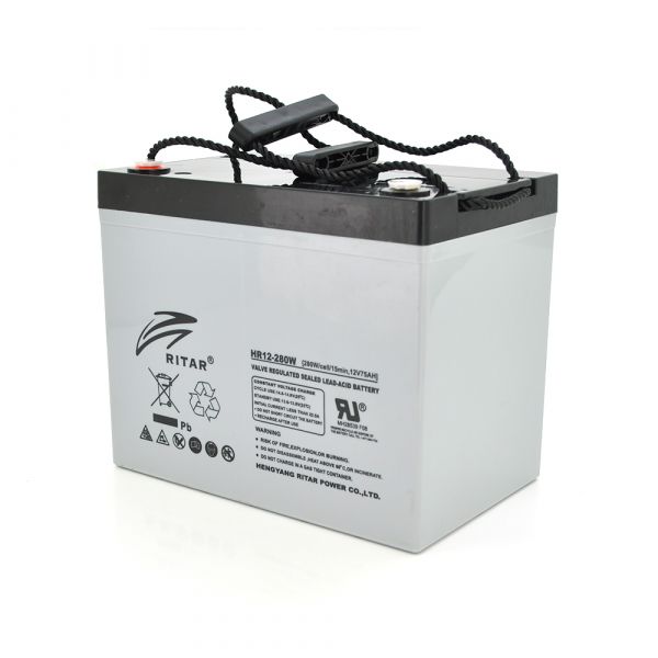 
					Акумуляторна батарея AGM RITAR HR12280W, Gray Case, 12V 75.0Ah ( 260 х 169 х 211 (219 ) 24.80kg Q1