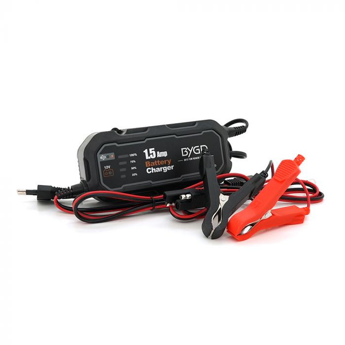 
					Автомобільний зарядний пристрій MERLION - BYGD 12V 1.5А, c індикацією, AC 85V-240V, DC 12V / 1.5A + крокоділли