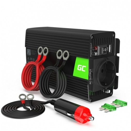 Автомобільний інвертор Green Cell INV03DE 12V/230V 500W/1000W модифікована синусоїда