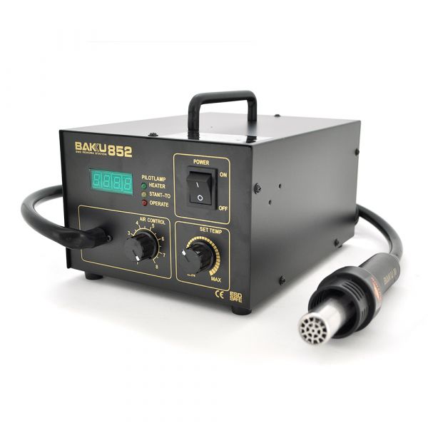 
					Термоповітряний ремонтна паяльна станція BAKKU BK-852, фен (305*232*175) 2,4 кг