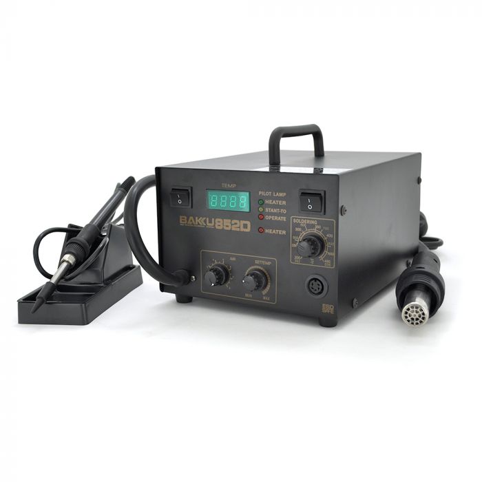 
					Паяльна станція BAKKU BK852D компресорна цифрова індикація, фен, паяльник (325*275*202) 4,46 кг