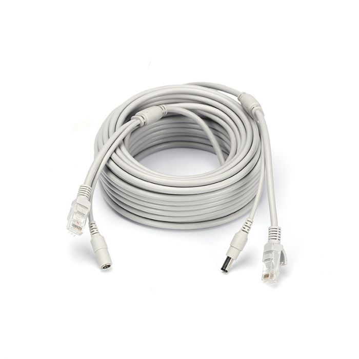 
					Патчкорд комбінований по кручений парі RJ-45 + DC 20m, сірий