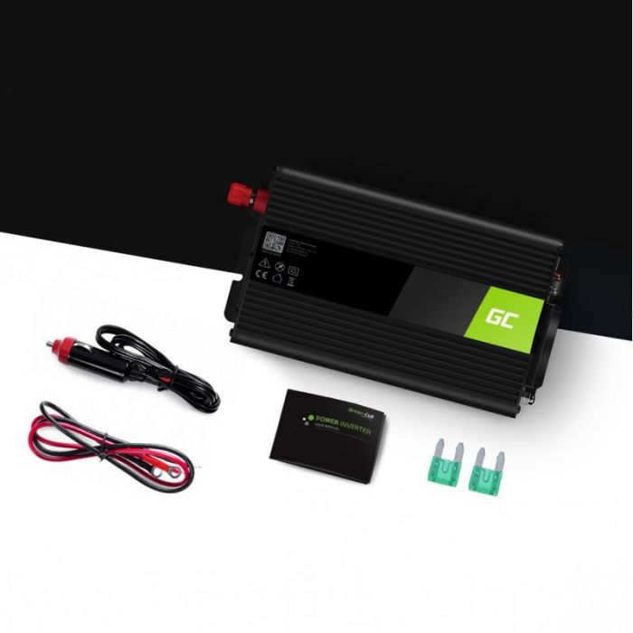 Автомобільний інвертор Green Cell INV03DE 12V/230V 500W/1000W модифікована синусоїда