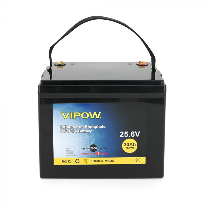 
					Акумуляторна батарея Vipow LiFePO4 25,6V 30Ah з вбудованою ВМS платою 25A (260*170*225)