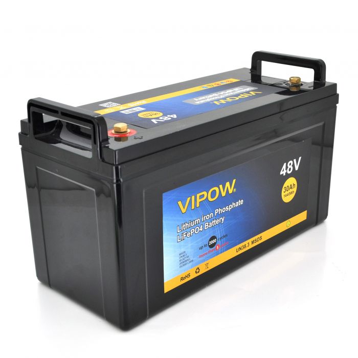 
					Акумуляторна батарея Vipow LiFePO4 51,2V 30Ah з вбудованою ВМS платою 40A, 48V (550*210*220)