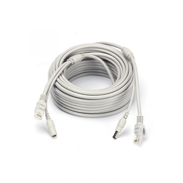 
					Патчкорд комбінований по кручений парі RJ-45 + DC 40m, сірий, Q10