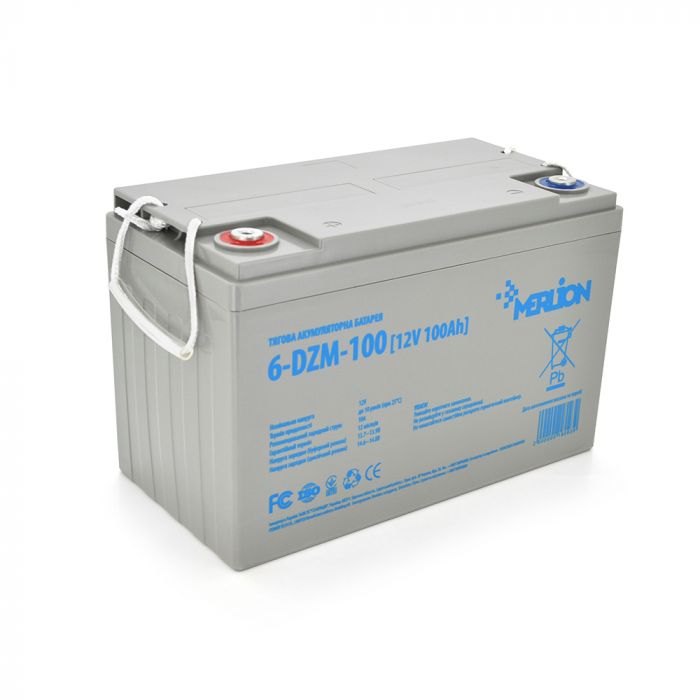 
					Тягова акумуляторна батарея AGM MERLION 6-DZM-100, 12V 100Ah ( 330 x 175 x 220) Q1