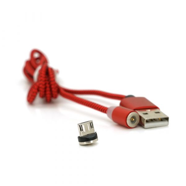 
					Магнітний кабель PiPo USB 2.0 / Micro, 1m, 2А, тканинна оплетка, броньований, знімач, Red, BOX