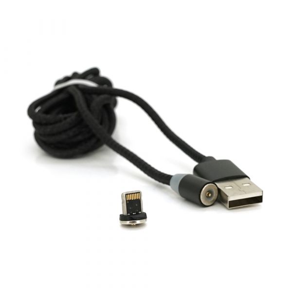 
					Магнітний кабель PiPo USB 2.0 /Lighting, 2m, 2А, тканинна оплетка, броньований, знімач, Black, BOX