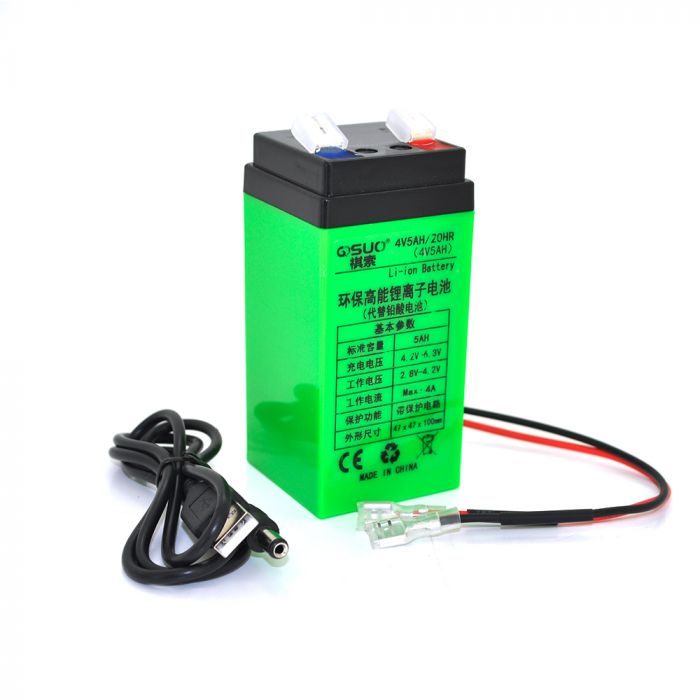 
					Акумуляторна батарея літієва QSuo 4V 5A з елементами Li-ion 18650 (47X47X100)