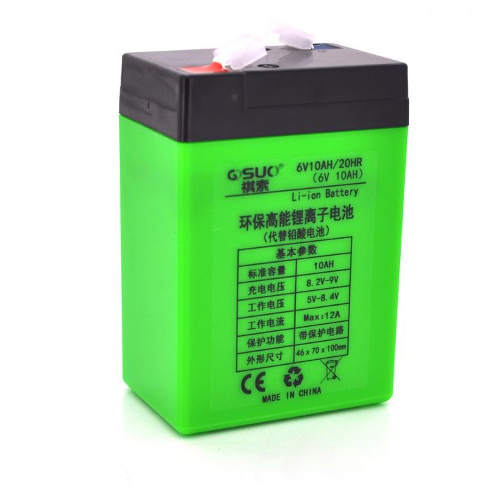 
					Акумуляторна батарея літієва QSuo 6V 10A з елементами Li-ion 18650 (70X46X100)