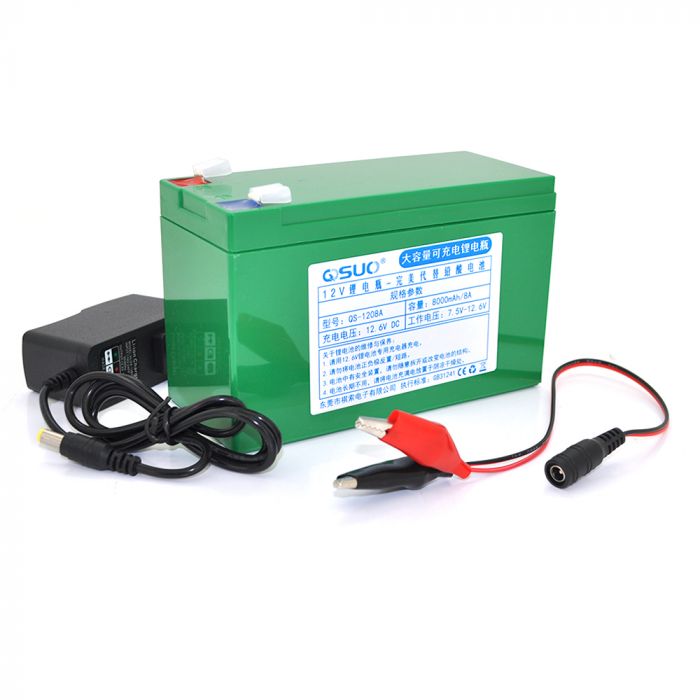 
					Акумуляторна батарея літієва QSuo 12V 8A з елементами Li-ion 18650 (150X64,5X97,7) + зарядное устройство 12,6V/1A + крокодилы