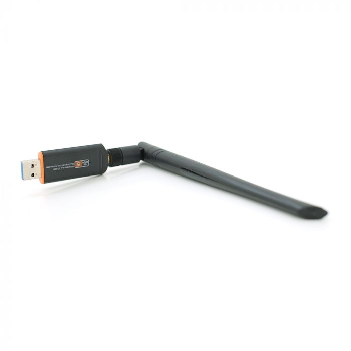 
					Бездротовий мережевий адаптер Wi-Fi-USB3.0 Merlion LV-UAC13, RTL8812BU, з антеною 20см, 802.11bgn, 1200MB, 2.4 GHz, Blister Q20