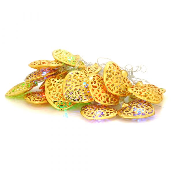 
					Гірлянди 20LED Metal 1 (золоте Серце), 1 режим, 5метров, прозора ізоляція, BOX