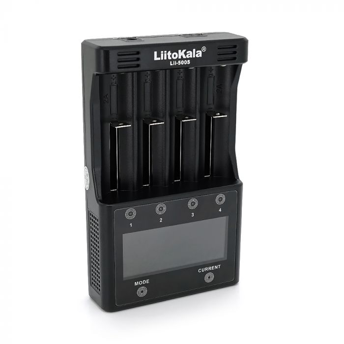 
					ЗП універсальний Liitokala Lii-500S, СЗУ+АЗП, 4 канали, LCD дисплей, підтримує Li-ion, Ni-MH і Ni-Cd AA (R6), ААA (R03), AAAA, С (R14)