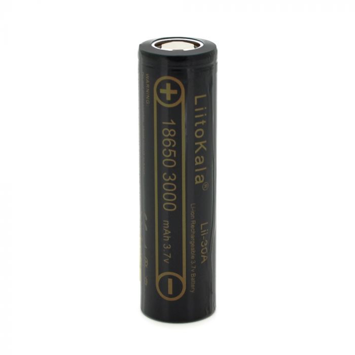 
					Акумулятор 18650 Li-Ion LiitoKala Lii-30A, 3000mah (2850-3250mah), 30A, 3.7V (2.75-4.2V), Black, PVC BOX Q2,  цiна за 1 шт
