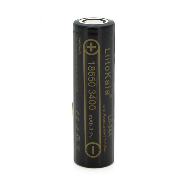 
					Акумулятор 18650 Li-Ion LiitoKala Lii-34A, 3400mAh (3250-3350mAh), 3.7V (2.75-4.2V), Black, , 2 шт в упаковці, ціна за 1 шт