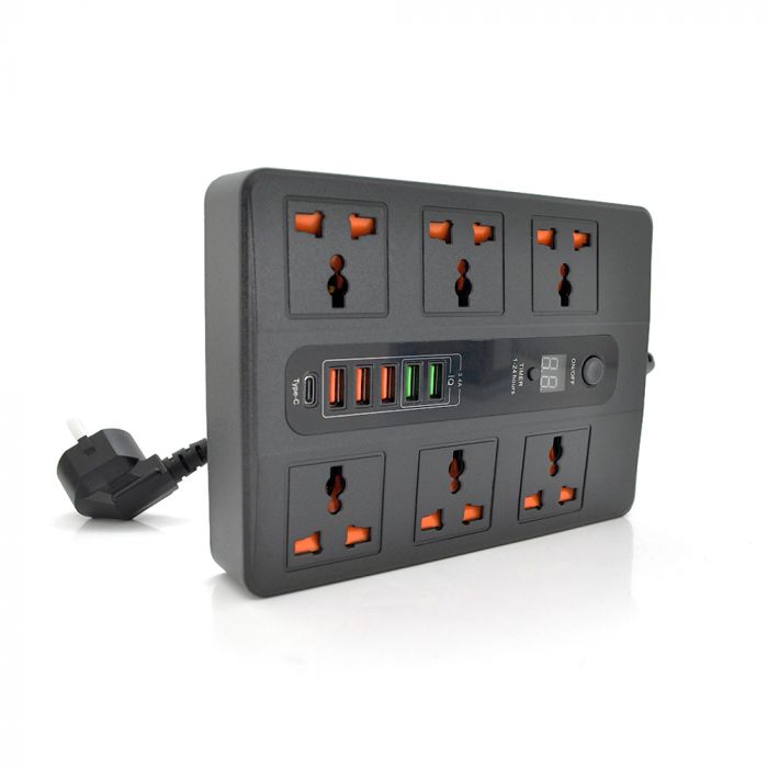 
					Мережевий фільтр BLK-11 + TIMER, 6 Розетки + 5 USB, PD3.0, 2 м, перетин 3х0,75мм, White, Box