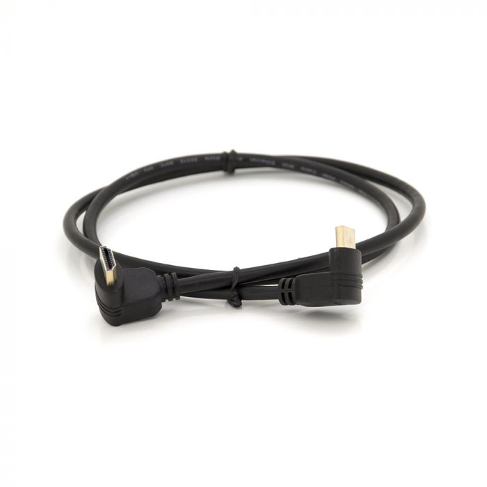 
					Кабель MerlionHDMI-HDMI 1.0m, v1.4, OD-7.5mm, круглий Black, коннектор Black 90 ° кутовий / 90 ° кутовий