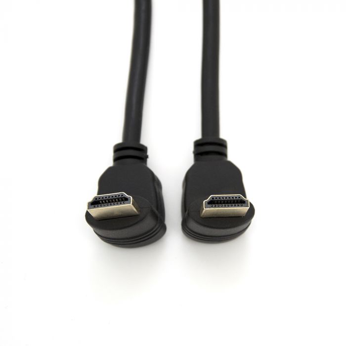 
					Кабель MerlionHDMI-HDMI 1.0m, v1.4, OD-7.5mm, круглий Black, коннектор Black 90 ° кутовий / 90 ° кутовий