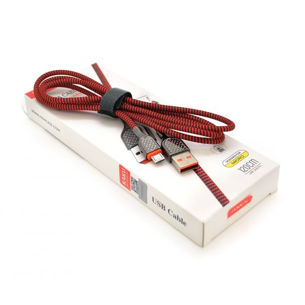 
					Кабель iKAKU KSC-188 DIANYA zinc alloy charging data cable series for micro, Red, довжина 1,2м, 3,2А, BOX
