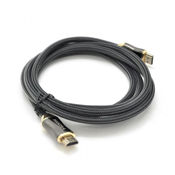 
					Кабель VEGGIEG HX-3 HDMI-HDMI 2K * 4K, 3m, v2,0, OD-7.0mm, круглий, обплетення, Black, коннектор Black-Gold, Пакет