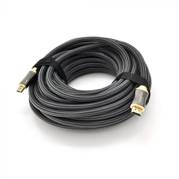 
					Кабель VEGGIEG HA-15 HDMI-HDMI 4K UHD, 15.0m, v2,0, OD-4.0mm, круглий, Black, коннектор Black-Metal, Box