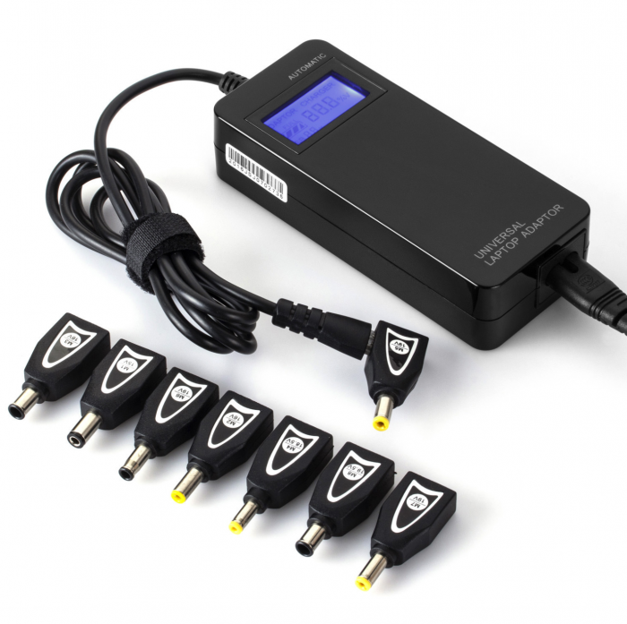 
					Універсальне АЗП 90W, T2 LCD - дисплей, корпус - пласт, ручне регулювання, 8 роз'ємів BOX