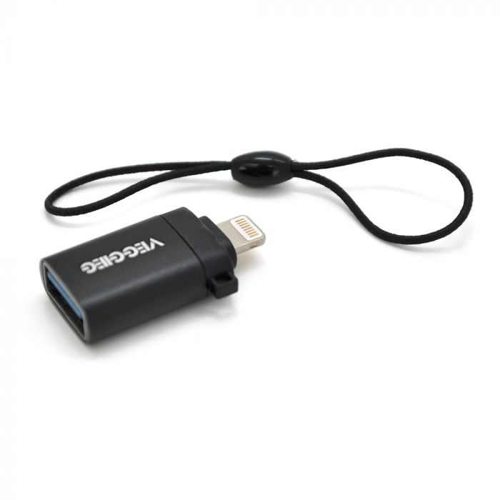 
					Перехідник VEGGIEG TC-117 USB3.0(AF) OTG => Lighting(M), Silver, Пакет