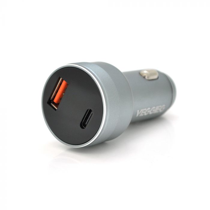 
					АЗП VEGGEIG QC-C200, USBQC3.0+PD+digital display, 3.1A, Silver, Box