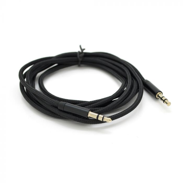 
					Кабель VEGGIEG AB-1 AUX Audio DC3.5 тато-тато 1.0м, GOLD Stereo Jack, оплетка, (круглий) Black cable, Пакет
