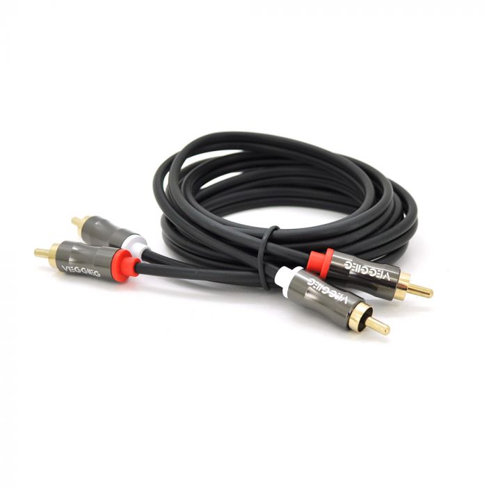 
					Кабель VEGGIEG AV201 Audio-Video 2хRCA (тато) => 2хRCA (тато), GOLD connector,  круглий, Black, 1,5 м, Пакет