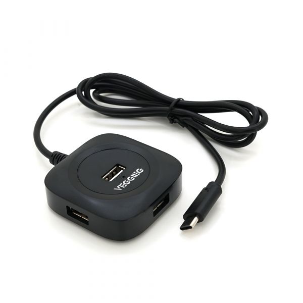 
					Хаб VEGGIEG V-C240 Type-C, 4 порти USB 2.0, 20 см, Black, Box