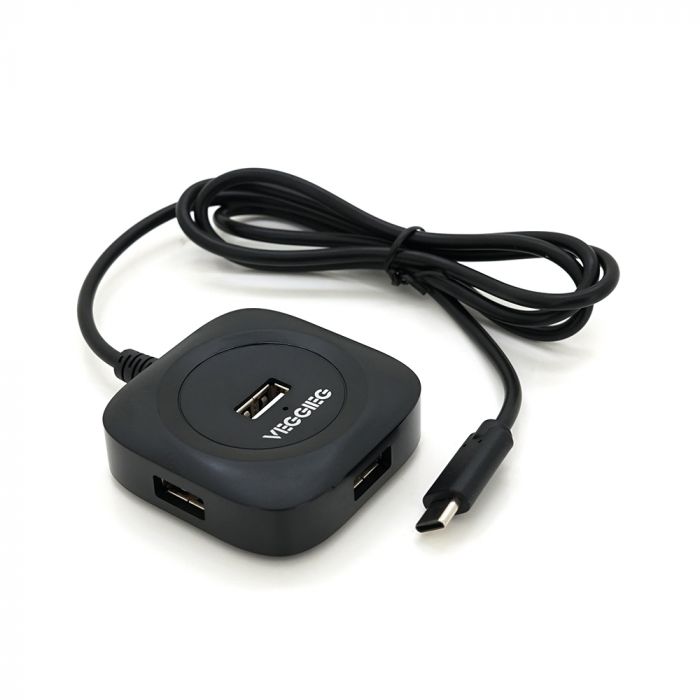 
					Хаб VEGGIEG V-C240 Type-C, 4 порти USB 2.0, 20 см, Black, Box