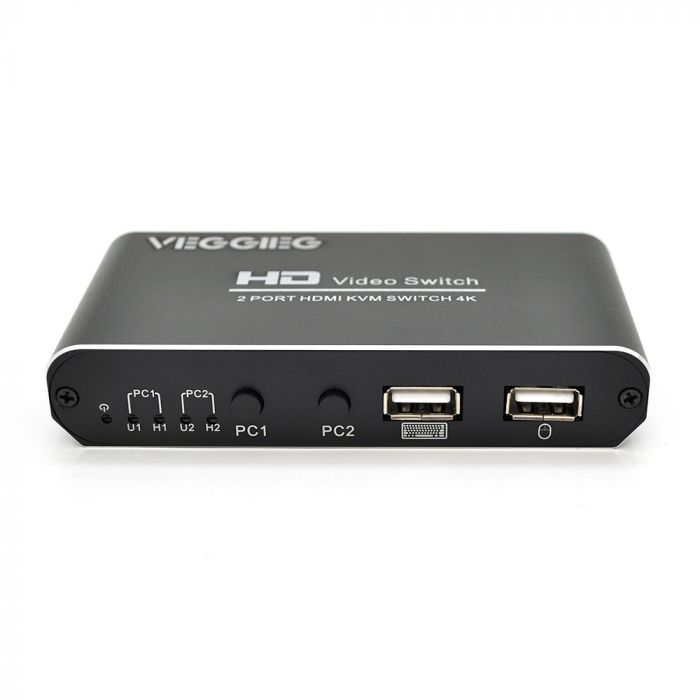 
					Активний VEGGIEG V-H201 KVM HDMI 2 * 1 спліттер, підтримує 2Kx4K, 30Hz, Black, Box